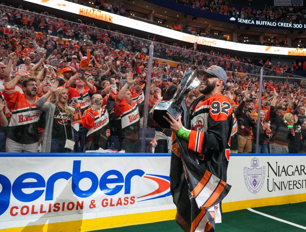 JOHN TAVARES AND DHANE SMITH BASK IN BANDITS CHAMPIONSHIP GLORY NLL